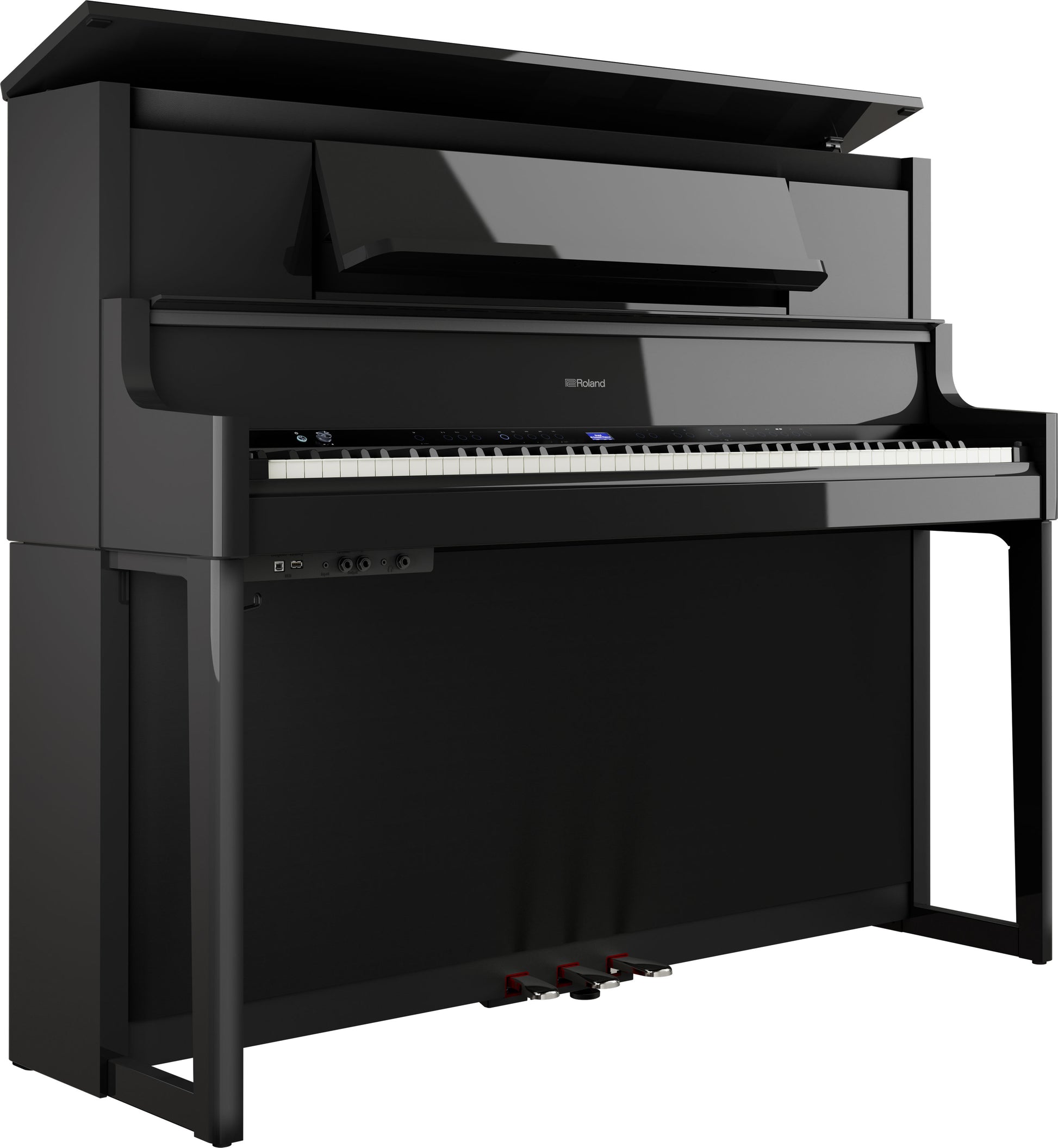 Roland LX9 side view in ebony polish