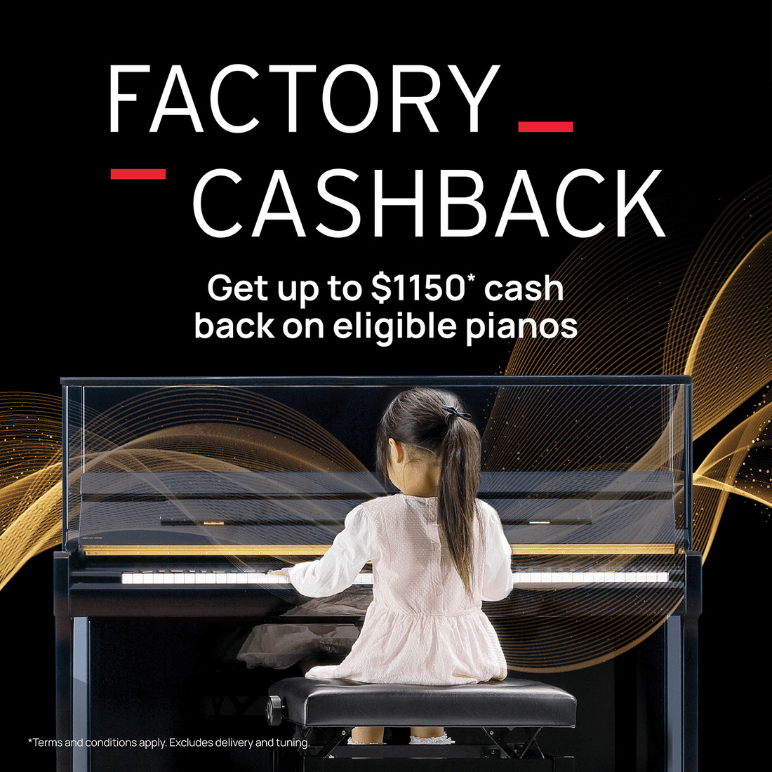 Kawai Factory Cash Back - Up to $1150 for a limited time only