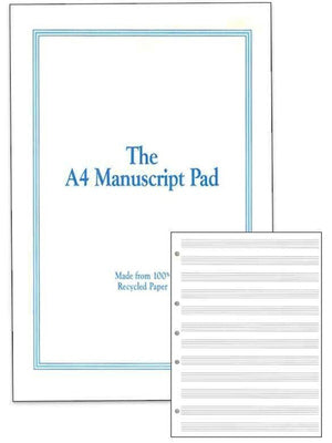 MANUSCRIPT PAD RECYCLED A4 50PP 12 STAVE