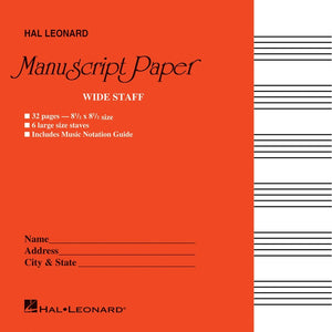 MANUSCRIPT PAPER WIDE STAFF RED 32PG