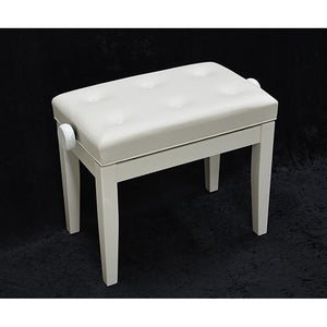 Linley 52046 polished white adjustable piano bench